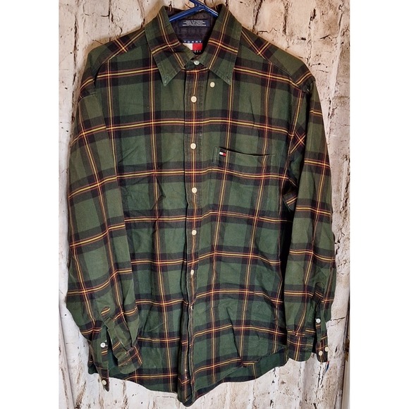 Tommy Hilfiger Other - Tommy Hilfiger Men's Medium Green Button up Long Sleeve Flannel shirt
